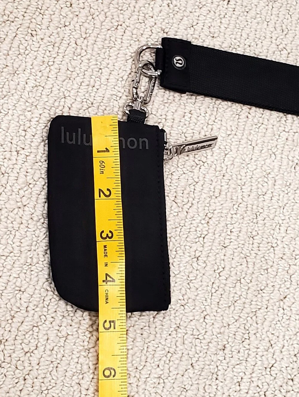 Lululemon Nylon Zip Pouch, Clip, Wrist Strap, Black, Back To School! NWOT